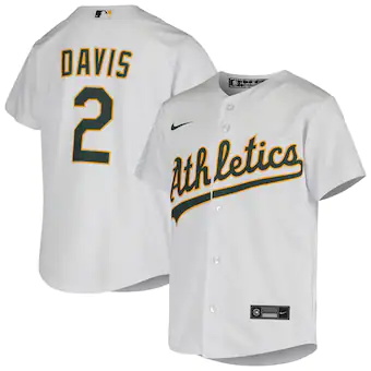 youth nike khris davis white oakland athletics home jersey